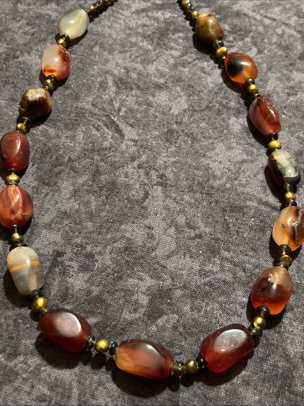 Handcrafted Carnelian Bead Necklace - Amber Red